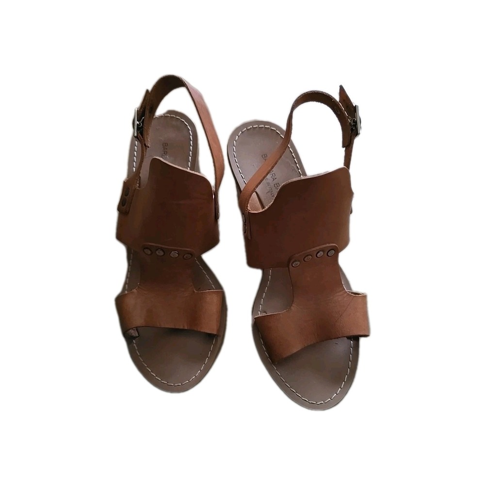 BARBARA BARBIERI SADDLE LEATHER SANDALS 3" HEELS WOMEN SIZE US 8  MADE IN ITALY